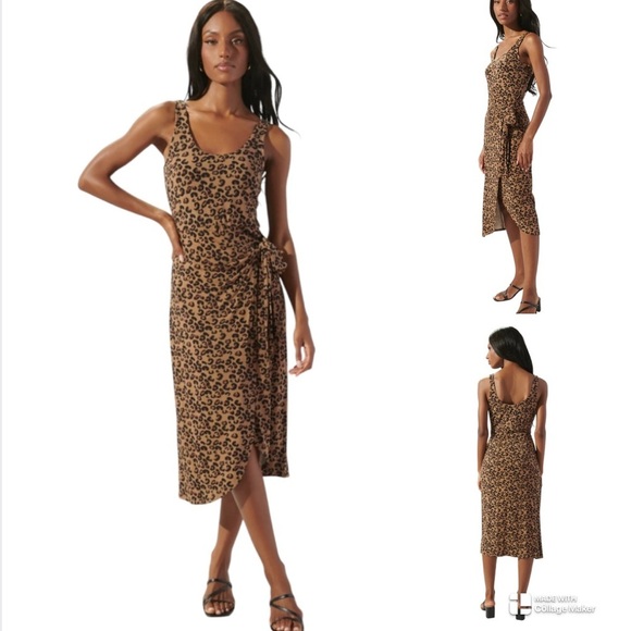 Olivia Grey Leopard Print Sleeveless Dress - Picture 1 of 9